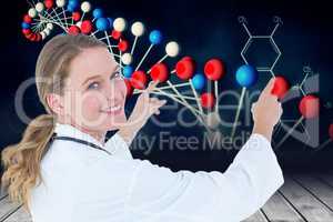 Doctor with DNA graphics on backgrounds