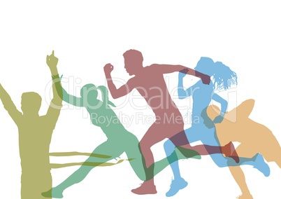 Runners color silhouettes.