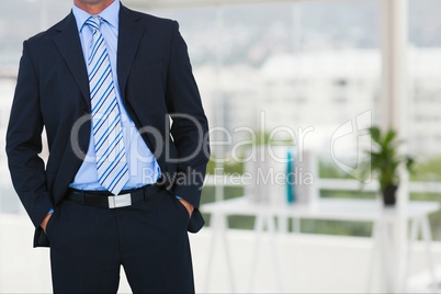 Businessman standing on in office