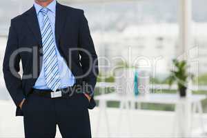 Businessman standing on in office