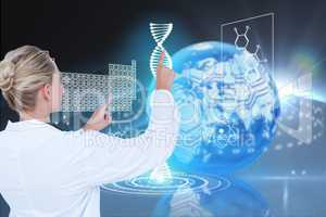 Medical models against DNA graphics backgrounds