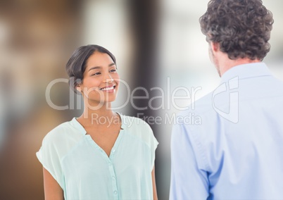 Two people talking to each other