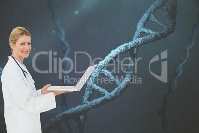 Doctor with DNA graphics on backgrounds