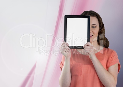 Woman holding tablet