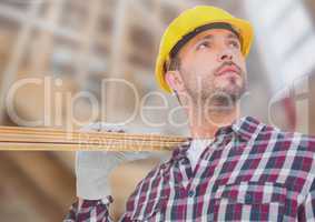 Carpenter on building site
