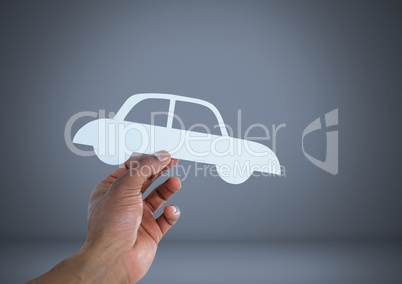 Cut out car in hand