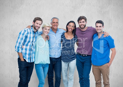 United family in front of grey background