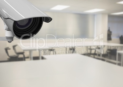 CCTV controlled a blurred classroom