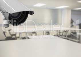 CCTV controlled a blurred classroom