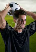 soccer player throw in the ball