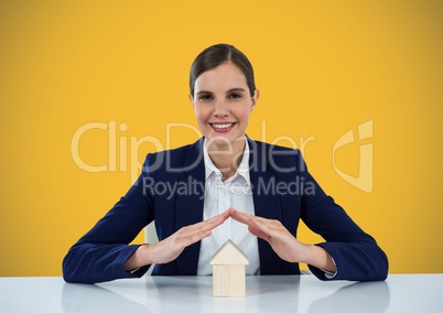 House under models protective hands