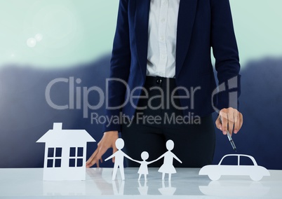 Cut outs of House Family and Car with model
