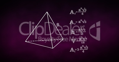 Digital composite image of diagram and math formulas