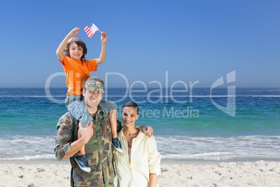 happy family on the beach