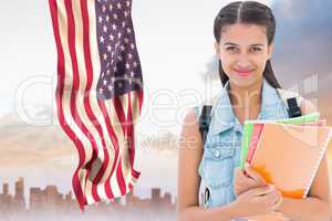 Student against American flag