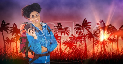 Composite image of happy young couple