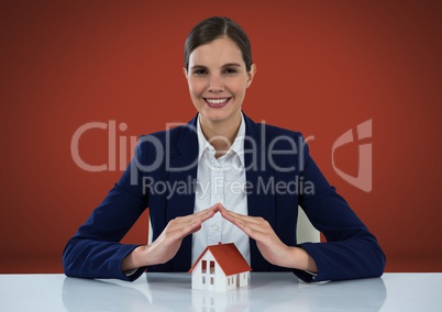 House under models protective hands