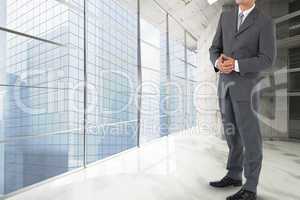 Businessman standing on in a building