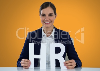 Cut out HR letters with model