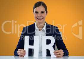 Cut out HR letters with model