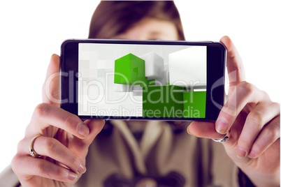 Man showing his screen of smartphone