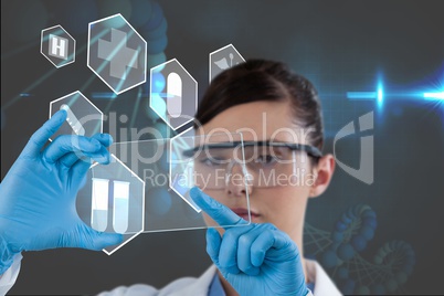 Doctor interacting with digital screen