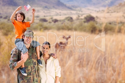 Happy family in a safari
