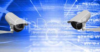 CCTV cameras against digital composite image