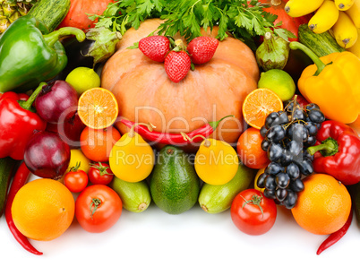 fruit and vegetable isolated on white background