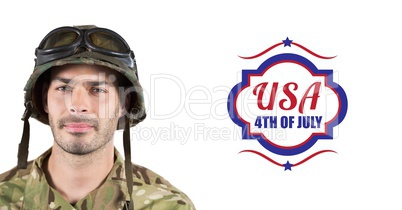 soldier with usa, 4th of july