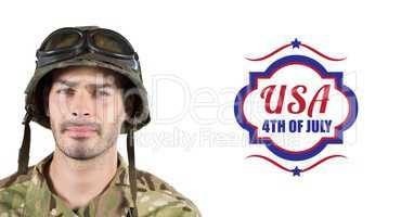 soldier with usa, 4th of july