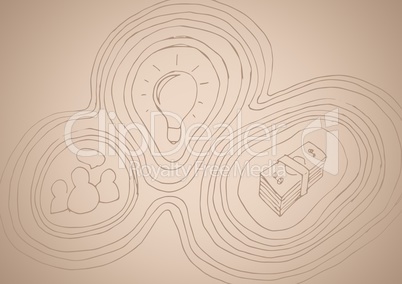 Cream background with business doodle