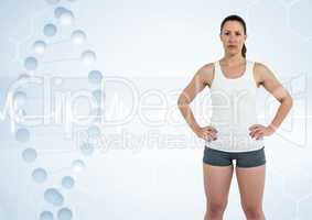 sporty woman with dna chain