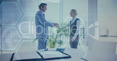 Business people shaking hands in office