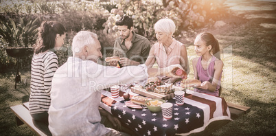 Happy family having a picnic