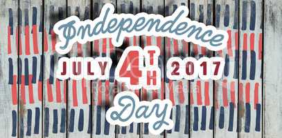 Composite image of digitally generated image of happy 4th of july message