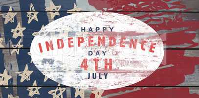 Composite image of happy 4th of july text on white background