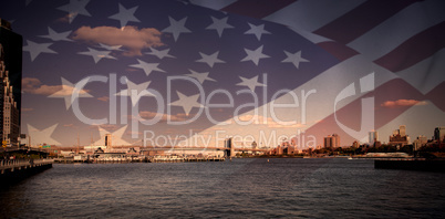 Composite image of close up of the us flag