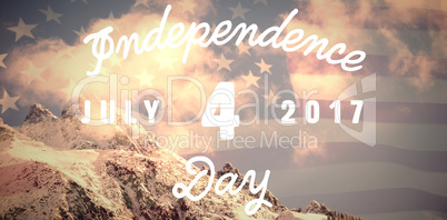 Composite image of digitally generated image of happy 4th of july message