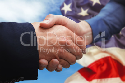 Composite image of corporate people shaking hands