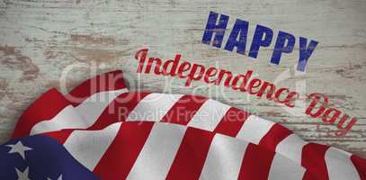 Composite image of digitally composite image of happy independence day text