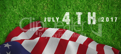 Composite image of multi colored happy 4th of july text against white background