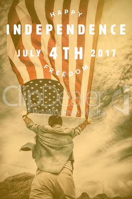 Composite image of computer graphic image of happy 4th of july text