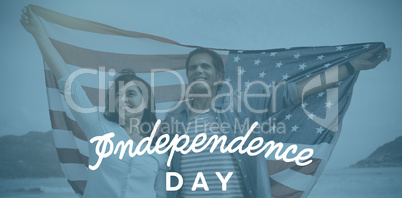 Composite image of independence day text against white background