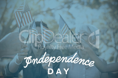 Composite image of independence day text against white background