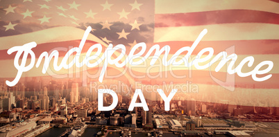 Composite image of independence day text against white background