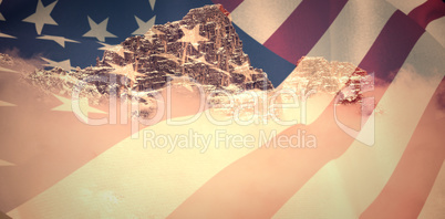 Composite image of close up of the us flag