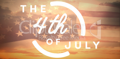 Composite image of colorful happy 4th of july text against white background