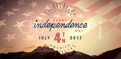 Composite image of digitally generated image of happy 4th of july text