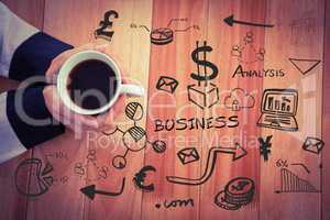 Composite image of composite image of various business icons